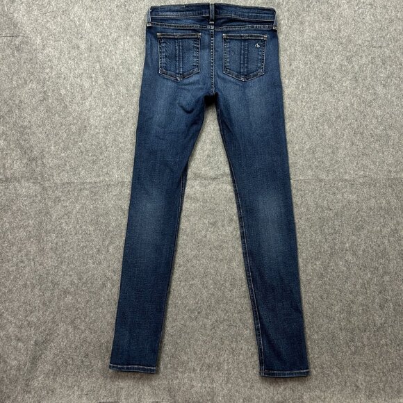Rag & Bone Mid Rise Skinny Jeans Women's Size 27 Woodford Dark Wash Denim - Picture 3 of 12